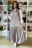 Paloma Pouf Layering Dress Mocha